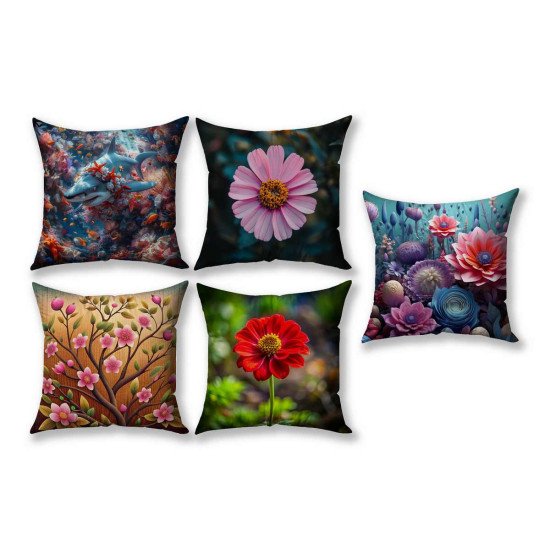 Cushion Cover All size | Cushion Fabric Change Option | Pack of 5 Home Decore Cushion Covers Only no Filler include