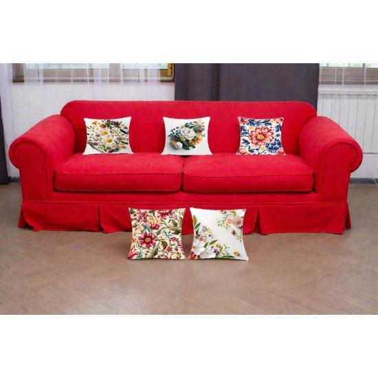 Cushion Cover All size | Cushion Fabric Change Option | Pack of 5 Home Decore Cushion Covers Only no Filler include