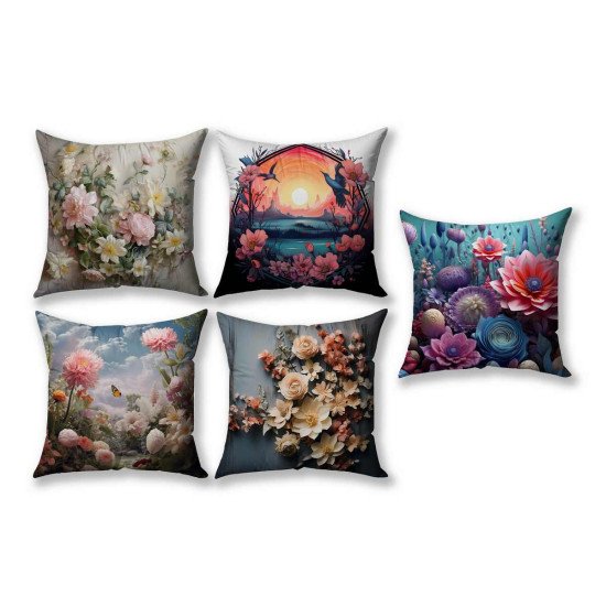 Cushion Cover All size | Cushion Fabric Change Option | Pack of 5 Home Decore Cushion Covers Only no Filler include