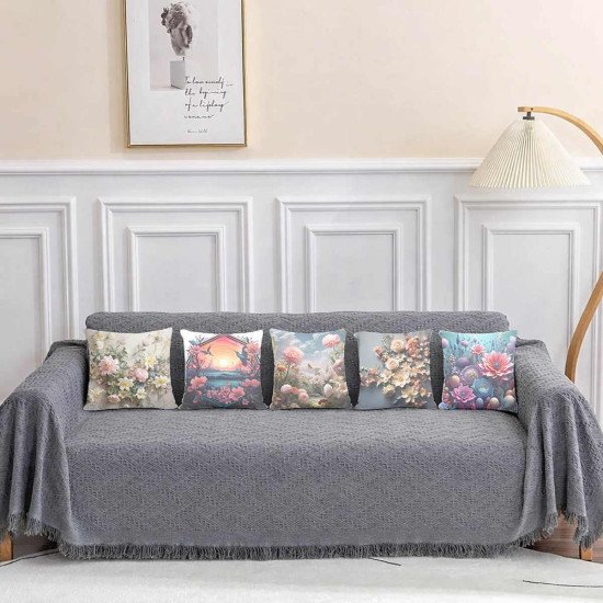 Cushion Cover All size | Cushion Fabric Change Option | Pack of 5 Home Decore Cushion Covers Only no Filler include