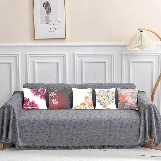 Cushion Cover All size | Cushion Fabric Change Option | Pack of 5 Home Decore Cushion Covers Only no Filler include