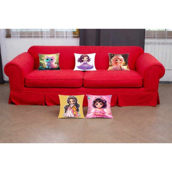Cushion Cover All size | Cushion Fabric Change Option | Pack of 5 Home Decore Cushion Covers Only no Filler include