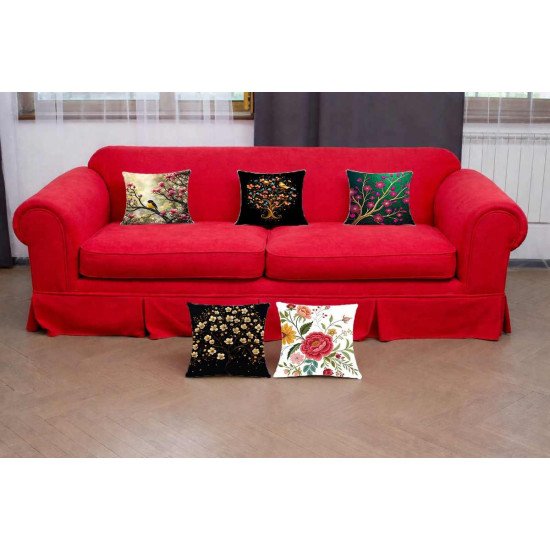 Cushion Cover All size | Cushion Fabric Change Option | Pack of 5 Home Decore Cushion Covers Only no Filler include