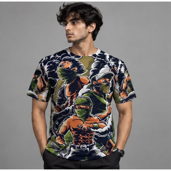 Ristrock Men's All Over Printed Polyester T-Shirt FP-D1746