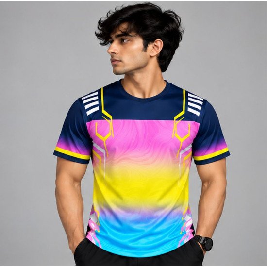 Ristrock Men's All Over Printed Polyester T-Shirt FP-D1751