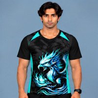 Ristrock Men's All Over Printed Polyester T-Shirt FP-D1788