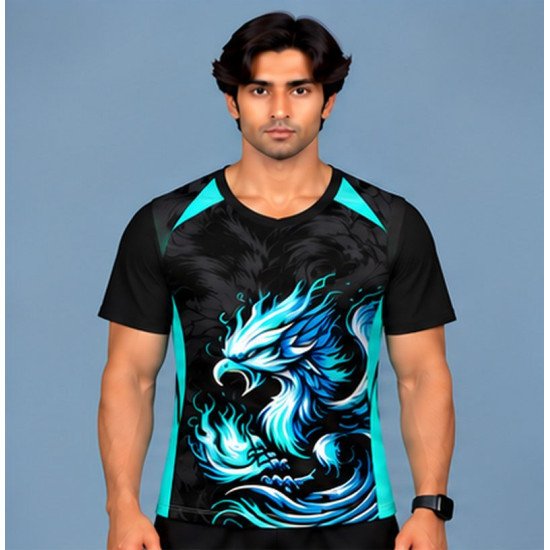 Ristrock Men's All Over Printed Polyester T-Shirt FP-D1788