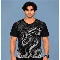 Ristrock Men's All Over Printed Polyester T-Shirt FP-D1790