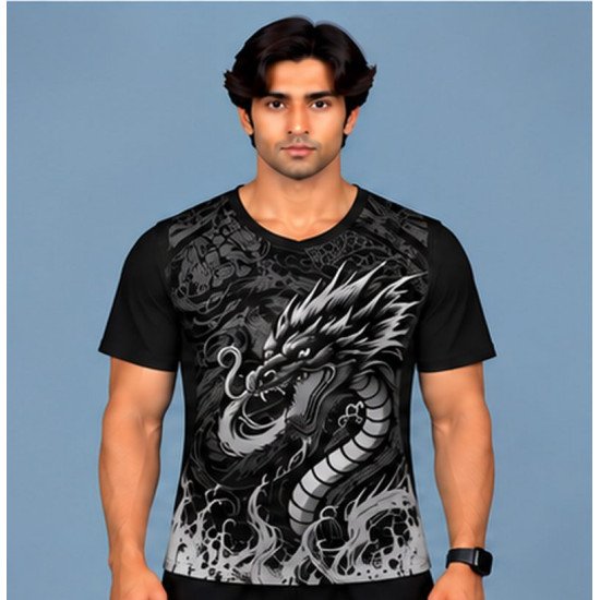 Ristrock Men's All Over Printed Polyester T-Shirt FP-D1790