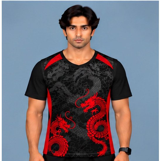 Ristrock Men's All Over Printed Polyester T-Shirt FP-D1792