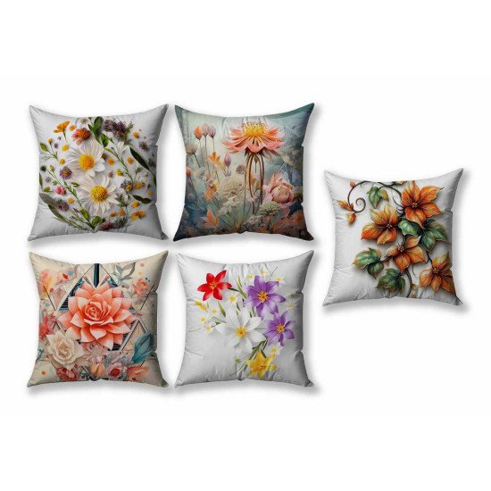 Cushion Cover All size | Cushion Fabric Change Option | Pack of 5 Home Decore Cushion Covers Only no Filler include
