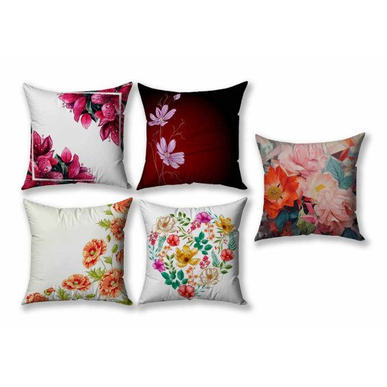 Cushion Cover All size | Cushion Fabric Change Option | Pack of 5 Home Decore Cushion Covers Only no Filler include