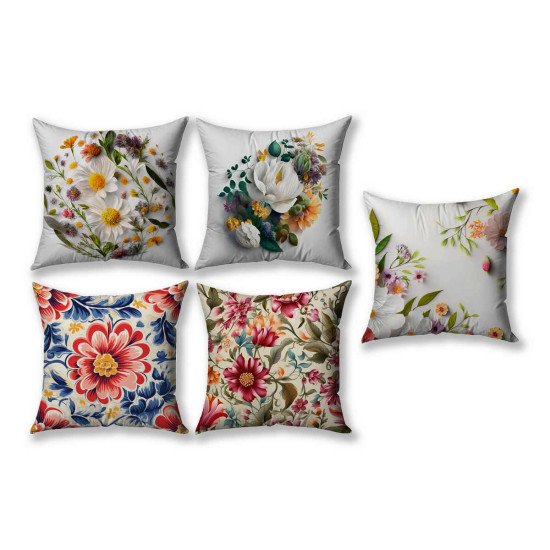 Cushion Cover All size | Cushion Fabric Change Option | Pack of 5 Home Decore Cushion Covers Only no Filler include