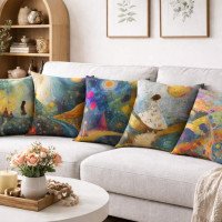 Cushion Cover All size | Cushion Fabric Change Option | Pack of 5 Home Decore Cushion Covers Only no Filler include