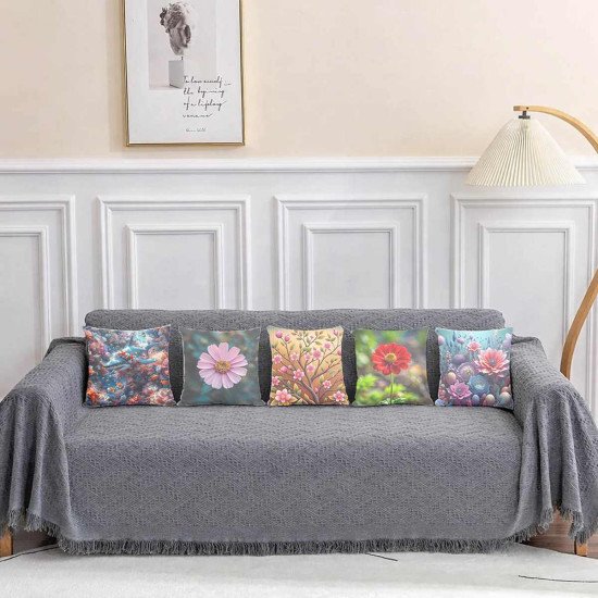 Cushion Cover All size | Cushion Fabric Change Option | Pack of 5 Home Decore Cushion Covers Only no Filler include