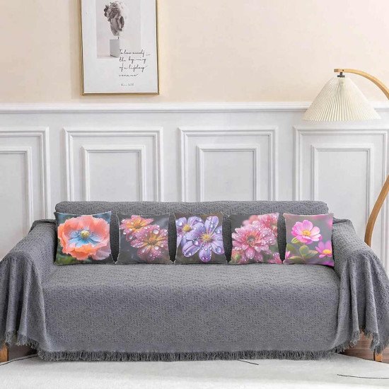 Cushion Cover All size | Cushion Fabric Change Option | Pack of 5 Home Decore Cushion Covers Only no Filler include