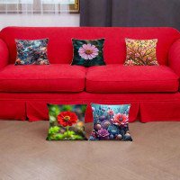 Cushion Cover All size | Cushion Fabric Change Option | Pack of 5 Home Decore Cushion Covers Only no Filler include
