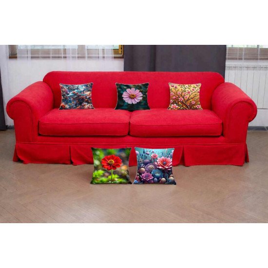 Cushion Cover All size | Cushion Fabric Change Option | Pack of 5 Home Decore Cushion Covers Only no Filler include