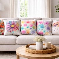 Cushion Cover All size | Cushion Fabric Change Option | Pack of 5 Home Decore Cushion Covers Only no Filler include