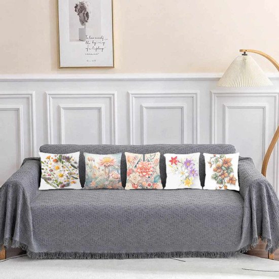 Cushion Cover All size | Cushion Fabric Change Option | Pack of 5 Home Decore Cushion Covers Only no Filler include