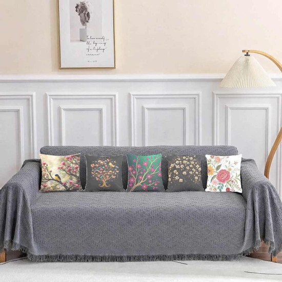 Cushion Cover All size | Cushion Fabric Change Option | Pack of 5 Home Decore Cushion Covers Only no Filler include
