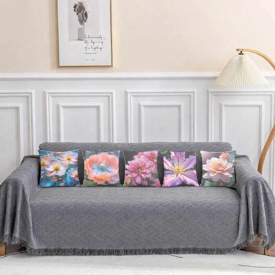 Cushion Cover All size | Cushion Fabric Change Option | Pack of 5 Home Decore Cushion Covers Only no Filler include