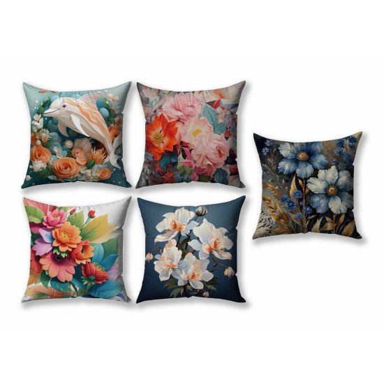Cushion Cover All size | Cushion Fabric Change Option | Pack of 5 Home Decore Cushion Covers Only no Filler include