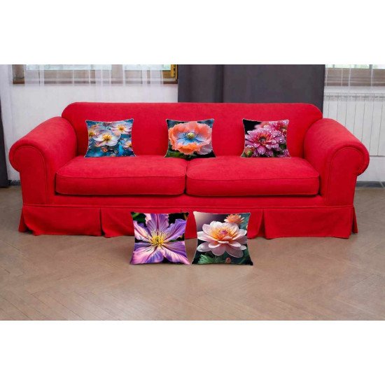 Cushion Cover All size | Cushion Fabric Change Option | Pack of 5 Home Decore Cushion Covers Only no Filler include