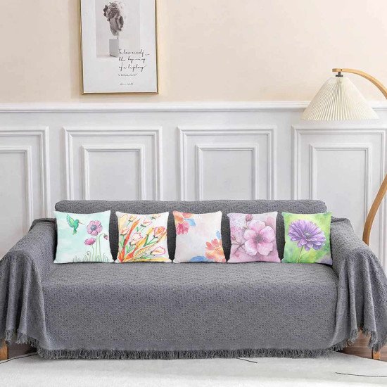 Cushion Cover All size | Cushion Fabric Change Option | Pack of 5 Home Decore Cushion Covers Only no Filler include