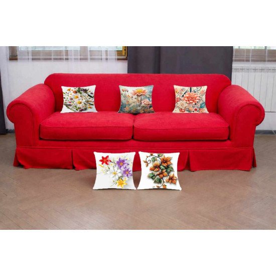 Cushion Cover All size | Cushion Fabric Change Option | Pack of 5 Home Decore Cushion Covers Only no Filler include