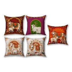 Cushion Cover All size | Cushion Fabric Change Option | Pack of 5 Home Decore Cushion Covers Only no Filler include