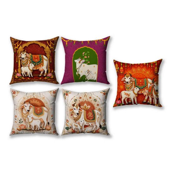 Cushion Cover All size | Cushion Fabric Change Option | Pack of 5 Home Decore Cushion Covers Only no Filler include