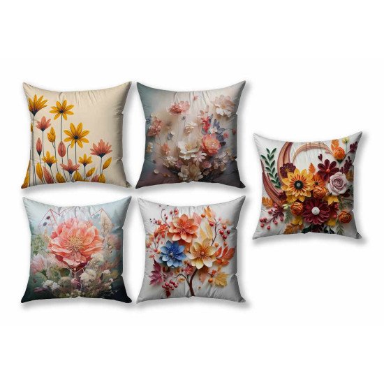 Cushion Cover All size | Cushion Fabric Change Option | Pack of 5 Home Decore Cushion Covers Only no Filler include
