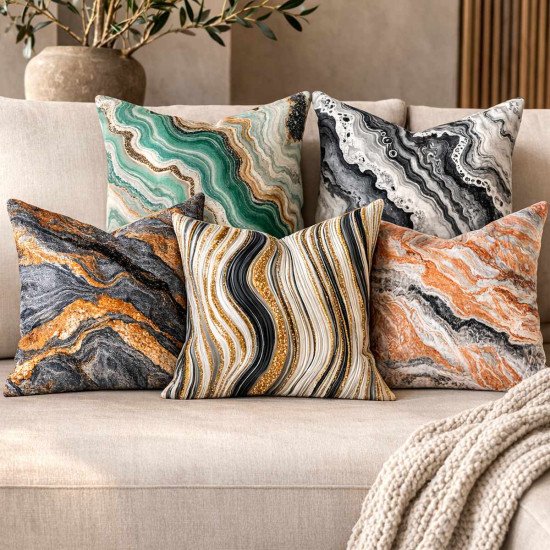 Cushion Cover All size | Cushion Fabric Change Option | Pack of 5 Home Decore Cushion Covers Only no Filler include