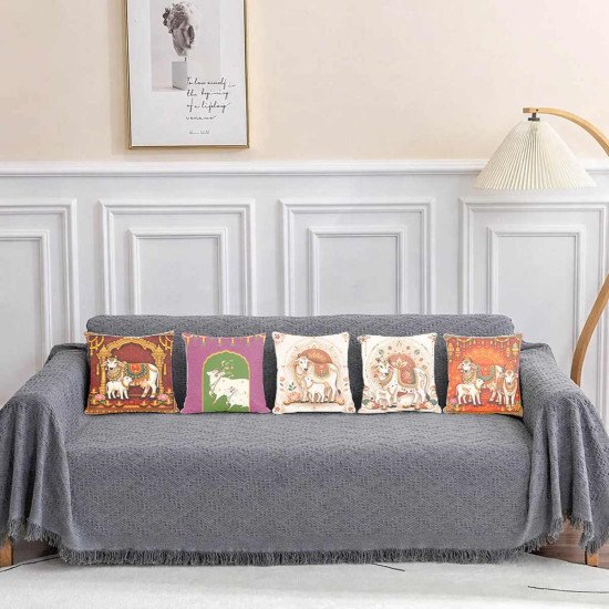 Cushion Cover All size | Cushion Fabric Change Option | Pack of 5 Home Decore Cushion Covers Only no Filler include