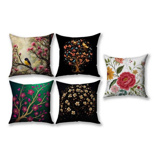 Cushion Cover All size | Cushion Fabric Change Option | Pack of 5 Home Decore Cushion Covers Only no Filler include