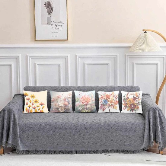 Cushion Cover All size | Cushion Fabric Change Option | Pack of 5 Home Decore Cushion Covers Only no Filler include