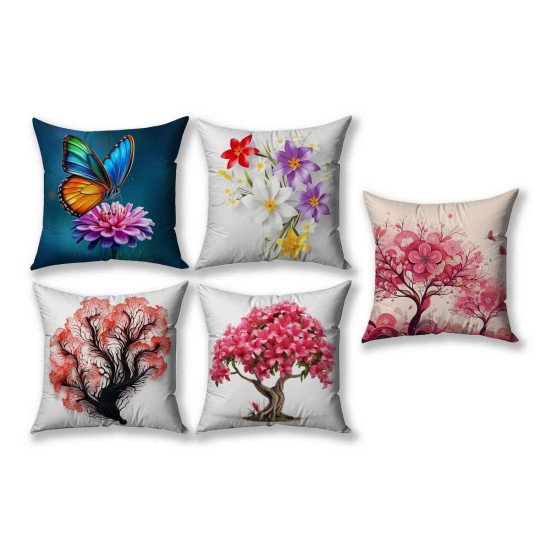 Cushion Cover All size | Cushion Fabric Change Option | Pack of 5 Home Decore Cushion Covers Only no Filler include