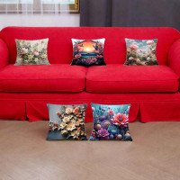 Cushion Cover All size | Cushion Fabric Change Option | Pack of 5 Home Decore Cushion Covers Only no Filler include