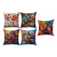 Cushion Cover All size | Cushion Fabric Change Option | Pack of 5 Home Decore Cushion Covers Only no Filler include