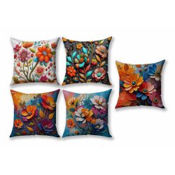 Cushion Cover All size | Cushion Fabric Change Option | Pack of 5 Home Decore Cushion Covers Only no Filler include