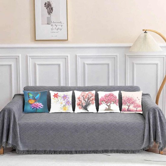 Cushion Cover All size | Cushion Fabric Change Option | Pack of 5 Home Decore Cushion Covers Only no Filler include