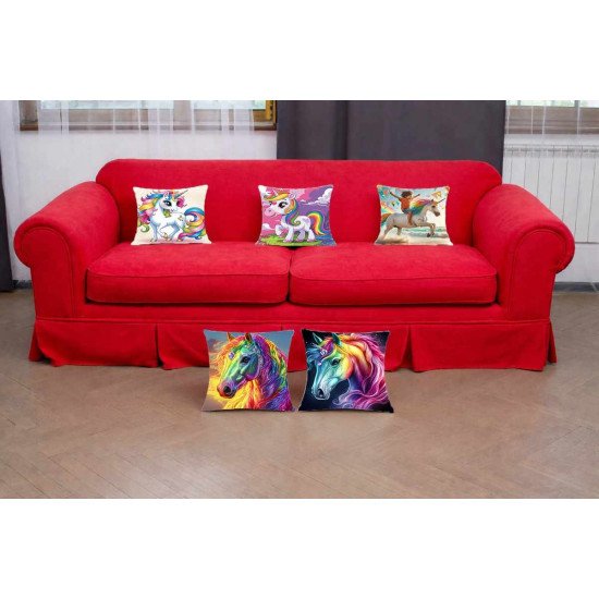 Cushion Cover All size | Cushion Fabric Change Option | Pack of 5 Home Decore Cushion Covers Only no Filler include