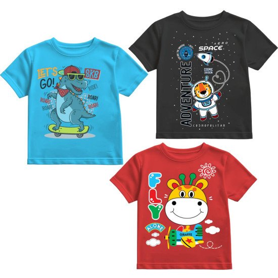 KIDS TSHIRT PACK OF 3 FABRIC COTTON BLEND , QUALITY TSHIRT FOR DAILY USE 