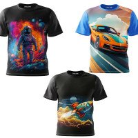 Boys Full Print Combo Pack of 3 T-shirt 