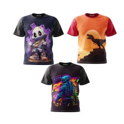 Boys Full Print Combo Pack of 3 T-shirt 