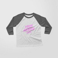 Kids Polyester Fabric Raglan Customized Print T-shirt