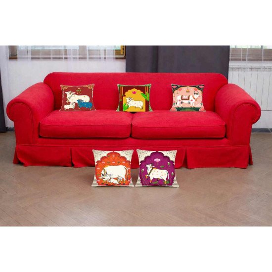 Cushion Cover All size | Cushion Fabric Change Option | Pack of 5 Home Decore Cushion Covers Only no Filler include