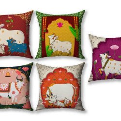 Cushion Cover All size | Cushion Fabric Change Option | Pack of 5 Home Decore Cushion Covers Only no Filler include
