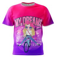 Girls T-Shirt  full print tee polyester fabric style fp300